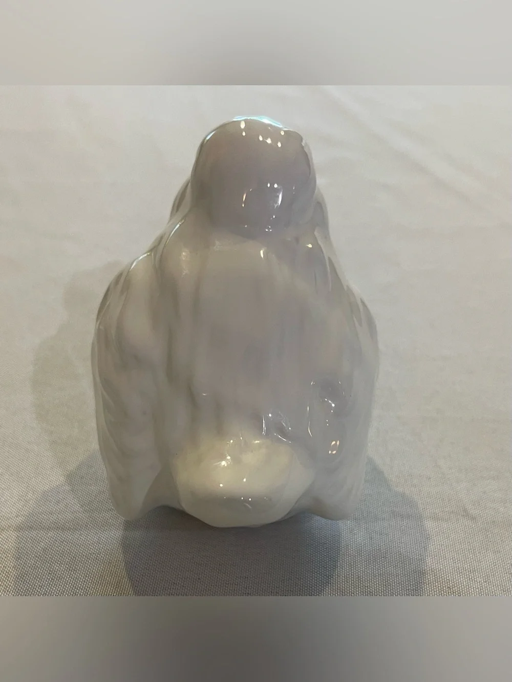 White Ceramic Bird Figurine Small Sparrow Cottage Farmhouse Shelf Decor
